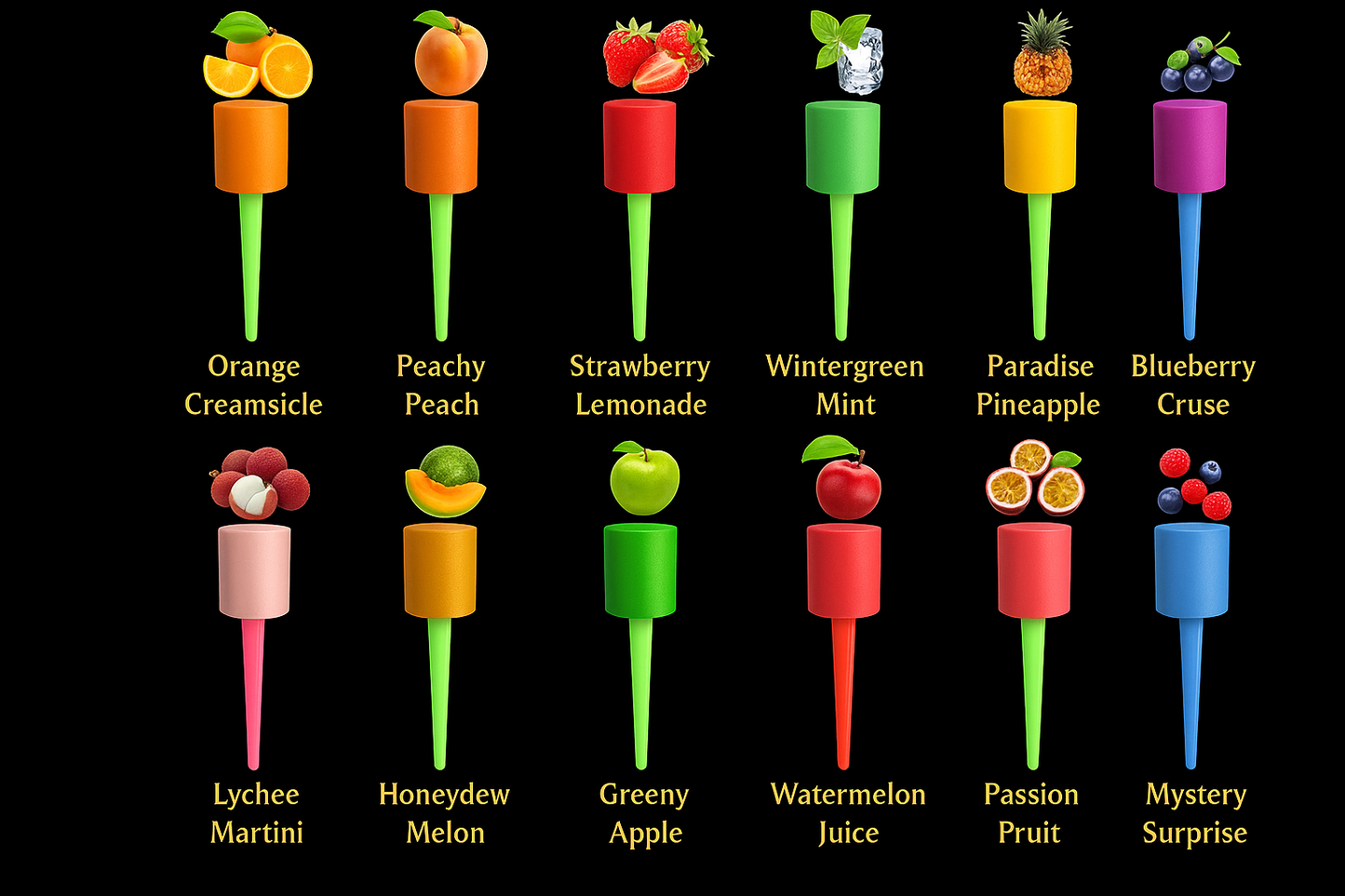 Glow in The Dark Jolly Tips (candy tips)